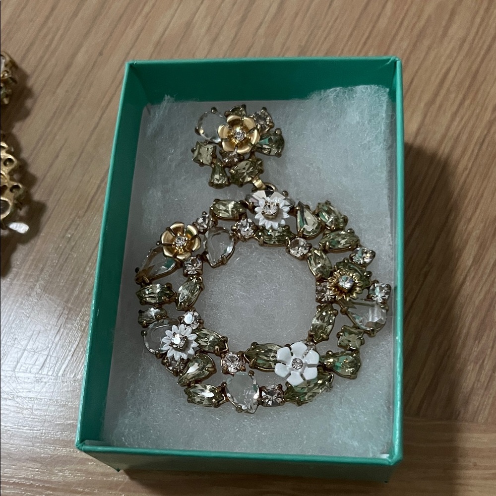 J. Crew Floral Gold and White Earrings - Picture 4 of 4